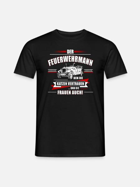 Der Feuerwehrmann - Männer T-Shirt - Schwarz