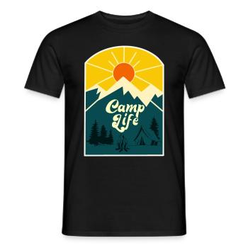 Camp Life - Men's T-Shirt - black - Front - AI Model Male 178 light (178cm)