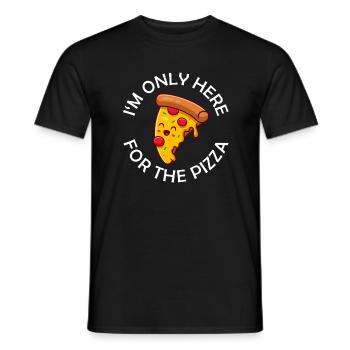 I’m Only Here For The Pizza Lustiger Pizza Spruch - Männer T-Shirt - Schwarz - Vorne - AI Model Male 178 light (178cm)