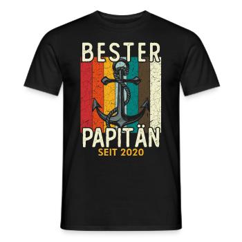 Papitän seit 2020 - Männer T-Shirt - Schwarz - Vorne - AI Model Male 178 light (178cm)