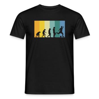 Evolution Football - Joueur de football couleurs vintage - T-shirt homme - noir - Devant - AI Model Male 178 light (178cm)