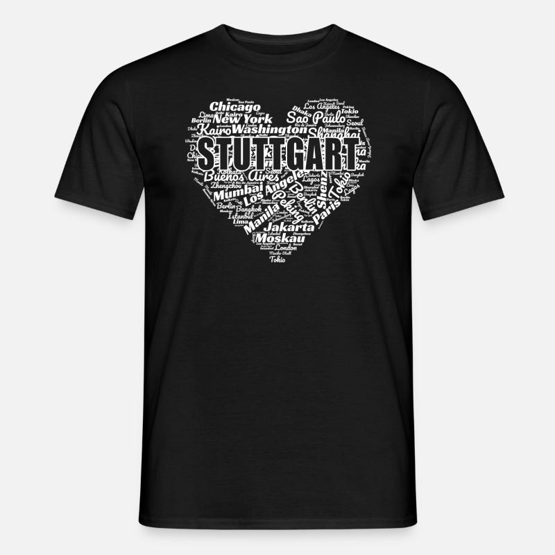STUTTGART - Männer T-Shirt - Schwarz