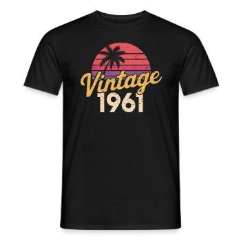 Vintage, 1961, Rétro, Coucher de soleil - T-shirt homme - noir - Devant - AI Model Male 178 light (178cm)