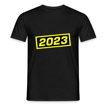 2023 Jahr - Männer T-Shirt - Schwarz - Vorne - AI Model Male 178 light (178cm)