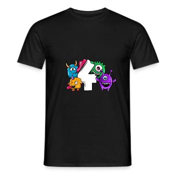 Monstre quatrième anniversaire 4 ans cadeau - T-shirt homme - noir - Devant - AI Model Male 178 light (178cm)