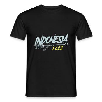 Indonesia 2022 - Männer T-Shirt - Schwarz - Vorne - AI Model Male 178 light (178cm)