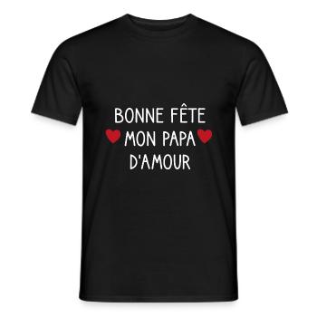 Bonne fête mon papa d'amour - T-shirt homme - noir - Devant - AI Model Male 178 light (178cm)