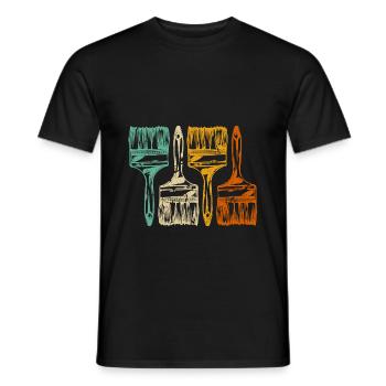 Vintage Retro Malerpinsel Maler Malermeister - Männer T-Shirt - Schwarz - Vorne - AI Model Male 178 light (178cm)