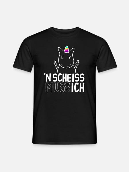 n Scheiß muss ich - Männer T-Shirt - Schwarz