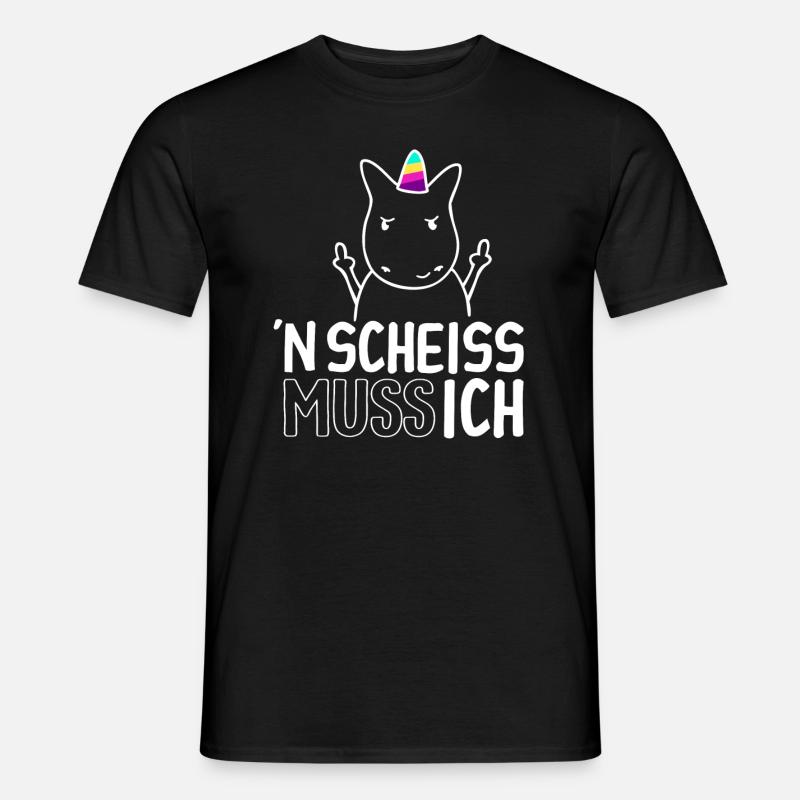 n Scheiß muss ich - Männer T-Shirt - Schwarz
