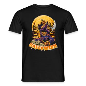 Halloween Pumpkin Horror - Men's T-Shirt - black - Front - AI Model Male 178 light (178cm)