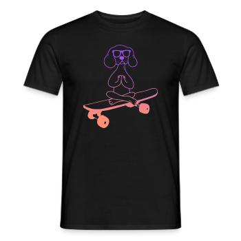 Skateboarder Skater Hund Yoga Skateboard - Männer T-Shirt - Schwarz - Vorne - AI Model Male 178 light (178cm)