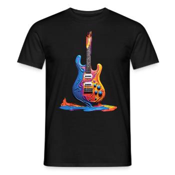 Cool guitar melts - Men's T-Shirt - black - Front - AI Model Male 178 light (178cm)