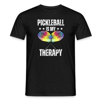 Pickleball Is My Therapy - Männer T-Shirt - Schwarz - Vorne - AI Model Male 178 light (178cm)