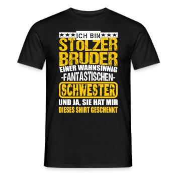 Bruder Schwester Geschenk Bruderherz Geschenkidee - Männer T-Shirt - Schwarz - Vorne - AI Model Male 178 light (178cm)