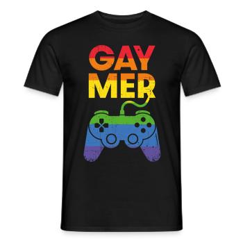 Gaymer - T-shirt homme - noir - Devant - AI Model Male 178 light (178cm)