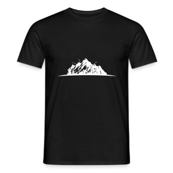 Mountains Silhouette Nature Symbol - Men's T-Shirt - black - Front - AI Model Male 178 light (178cm)