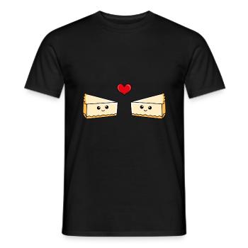 Cheesecake Couple Love Comic - T-shirt homme - noir - Devant - AI Model Male 178 light (178cm)