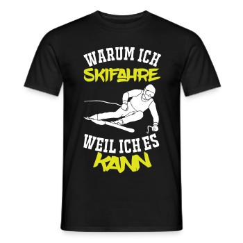 Skifahren - Warum ich Skifahre... - Männer T-Shirt - Schwarz - Vorne - AI Model Male 178 light (178cm)