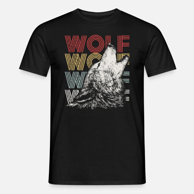 Wolf - Männer T-Shirt - Schwarz