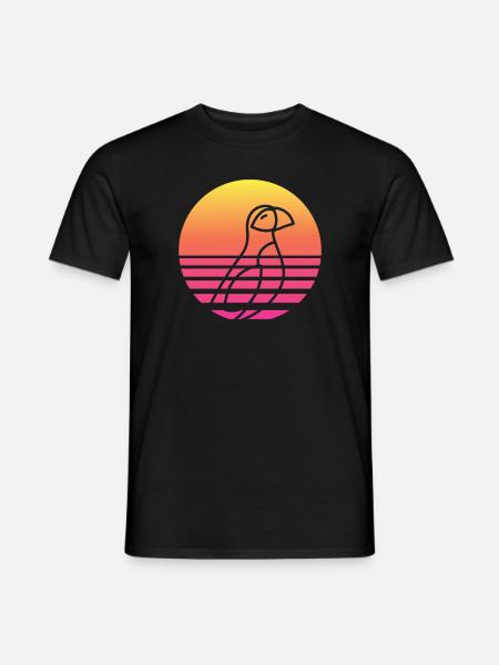 Ornithologue oiseau rétro macareux moine - T-shirt homme - noir