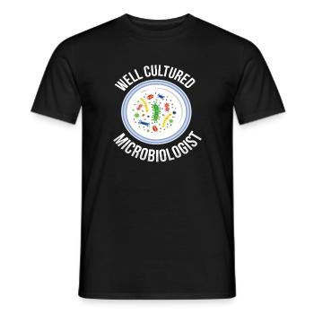 Microbiologiste bien cultivé Biologiste des bactéries - T-shirt homme - noir - Devant - AI Model Male 178 light (178cm)