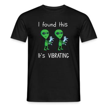 J'ai trouvé ça son chat vibrant extraterrestre - T-shirt homme - noir - Devant - AI Model Male 178 light (178cm)