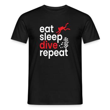 Eat Sleep Dive Repeat Tauchen Taucher - Männer T-Shirt - Schwarz - Vorne - AI Model Male 178 light (178cm)