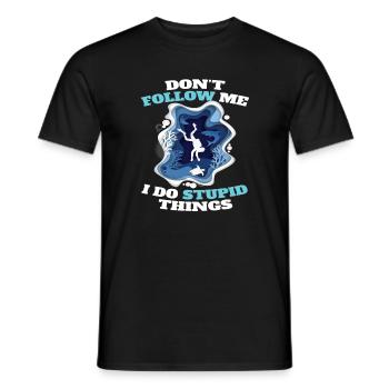 Dont Follow Me I Do Stubid Things Tauch - Männer T-Shirt - Schwarz - Vorne - AI Model Male 178 light (178cm)
