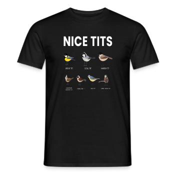 Nice Tits Oiseaux Oiseaux Regarder Mésange - T-shirt homme - noir - Devant - AI Model Male 178 light (178cm)