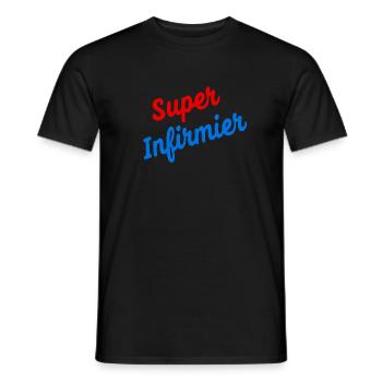 Idée cadeau Super Infirmier - T-shirt homme - noir - Devant - AI Model Male 178 light (178cm)