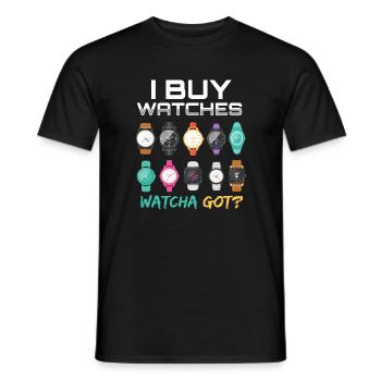 I Buy Watches Watcha Got ? Horloge montre - T-shirt homme - noir - Devant - AI Model Male 178 light (178cm)