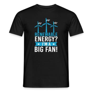 Renewable Energy? Wind power Wind energy - Men's T-Shirt - black - Front - AI Model Male 178 light (178cm)