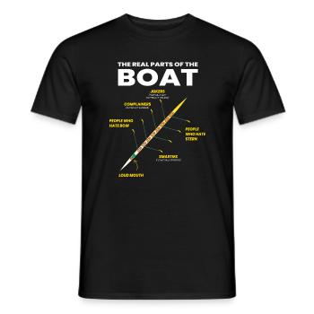 The Real Parts Of The Boat Rowing Rower - Men's T-Shirt - black - Front - AI Model Male 178 light (178cm)