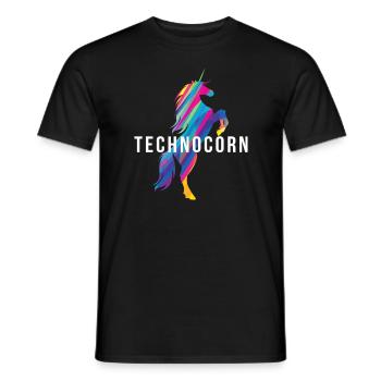 Technocorn Repeat Festival EDM Music - Men's T-Shirt - black - Front - AI Model Male 178 light (178cm)