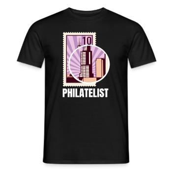 Philatelist Stamp Collection - Men's T-Shirt - black - Front - AI Model Male 178 light (178cm)