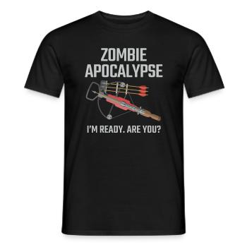 Crossbow Zombie Apocalypse Archery - Men's T-Shirt - black - Front - AI Model Male 178 light (178cm)
