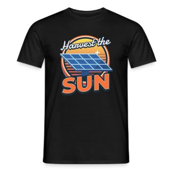 Harvest The Sun Solar Photovoltaik Sonne - Männer T-Shirt - Schwarz - Vorne - AI Model Male 178 light (178cm)
