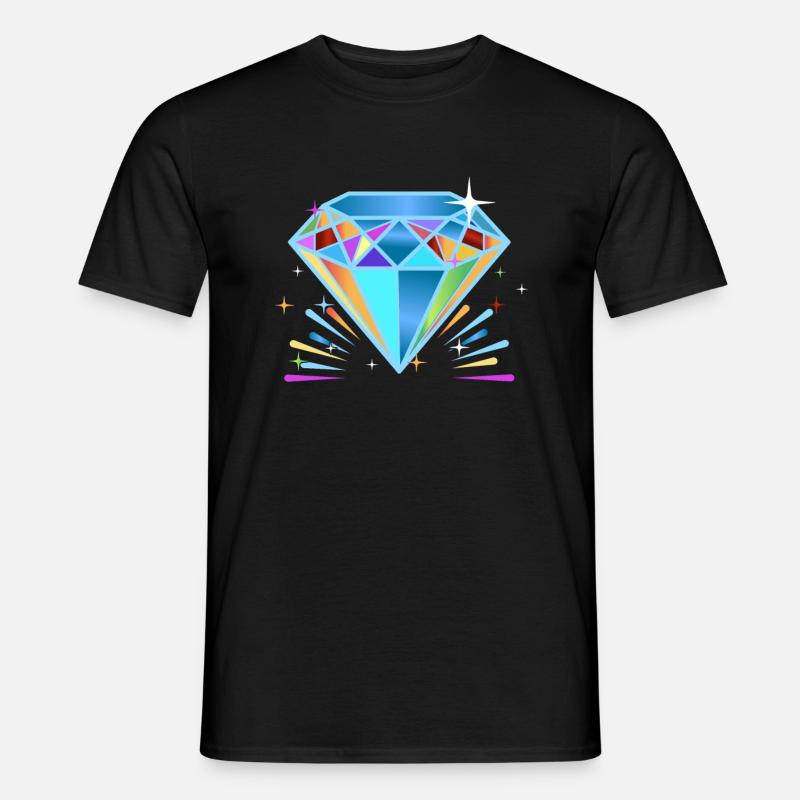 Diamant Edelstein Schmuck - Männer T-Shirt - Schwarz
