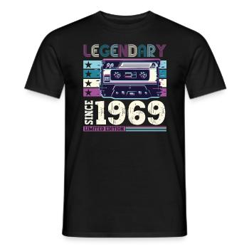 Legendary 1969 53rd Birthday Gift Men - Fun - Men's T-Shirt - black - Front - AI Model Male 178 light (178cm)