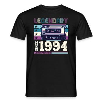 Legendary 1994 28th Birthday Gift Men - Fun - Men's T-Shirt - black - Front - AI Model Male 178 light (178cm)