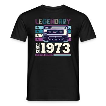 Legendary 1973 49th Birthday Gift Men - Fun - Men's T-Shirt - black - Front - AI Model Male 178 light (178cm)