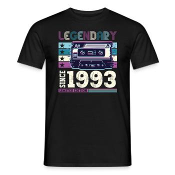 Legendary 1993 29th Birthday Gift Men - Fun - Men's T-Shirt - black - Front - AI Model Male 178 light (178cm)