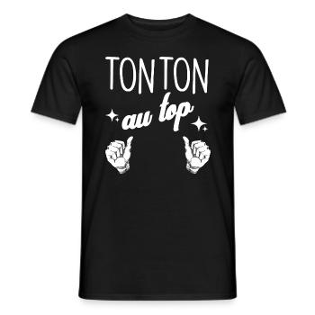 Mon Tonton Au Top - T-shirt homme - noir - Devant - AI Model Male 178 light (178cm)