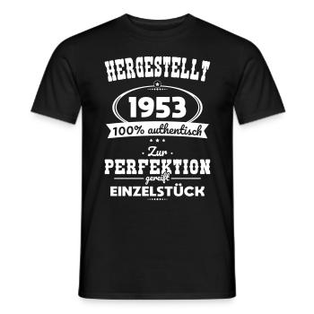 70. Geburtstag - Hergestellt 1953 Einzelstück - Männer T-Shirt - Schwarz - Vorne - AI Model Male 178 light (178cm)