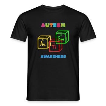 ASD Autism Awareness Elements Periodic Table Gift - Men's T-Shirt - black - Front - AI Model Male 178 light (178cm)