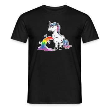 Peeing Unicorn Unicorn Gift Party Alcohol - Men's T-Shirt - black - Front - AI Model Male 178 light (178cm)