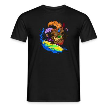 Masque de Tiki surfeur - T-shirt homme - noir - Devant - AI Model Male 178 light (178cm)