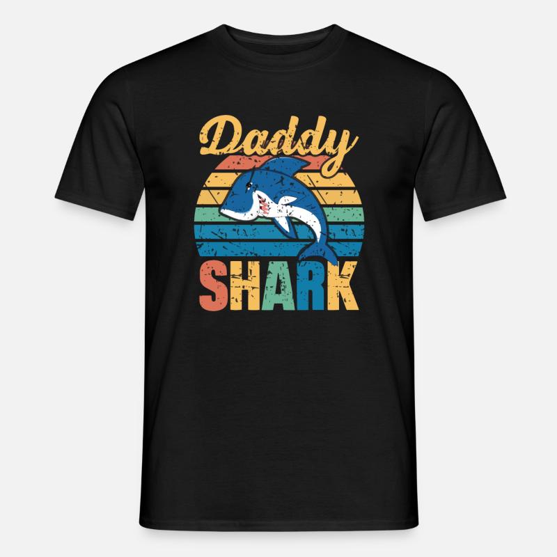 DADDY SHARK - Männer T-Shirt - Schwarz