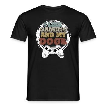 Gaming Dog Gift Idea - Men's T-Shirt - black - Front - AI Model Male 178 light (178cm)